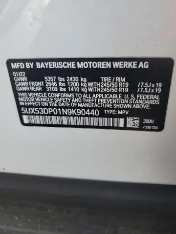 2022 BMW X3 XDRIVE30I  