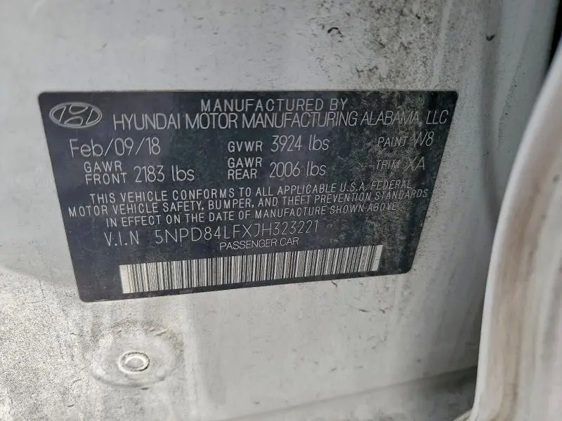 2018 HYUNDAI ELANTRA SEL  