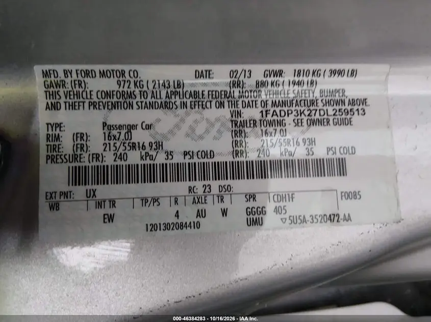 2013 FORD FOCUS SE