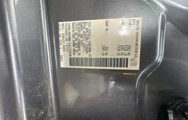 2022 NISSAN ALTIMA S  