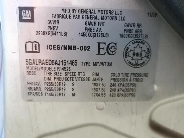 2010 BUICK ENCLAVE CX