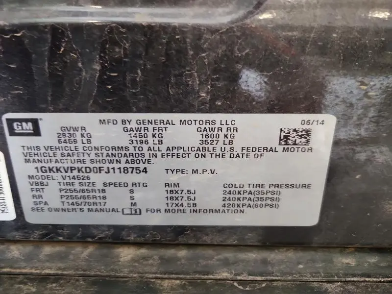 2015 GMC ACADIA SLE  