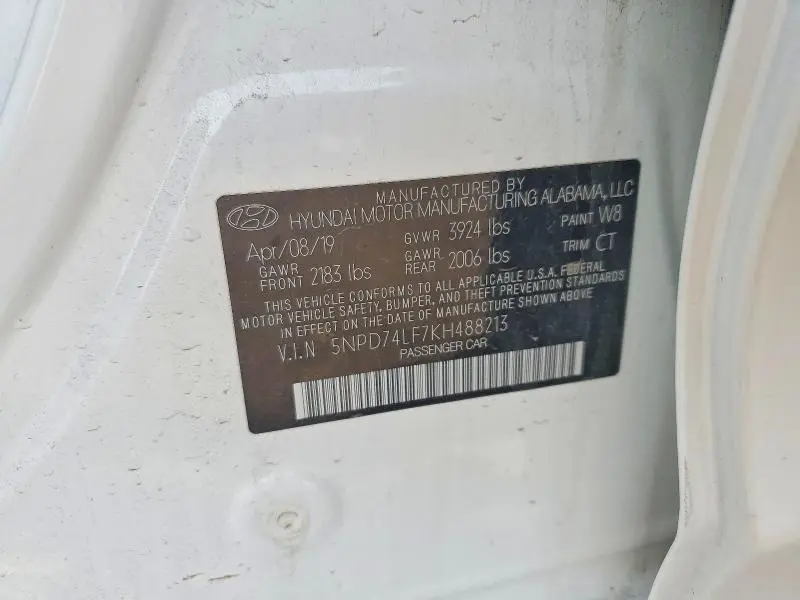 2019 HYUNDAI ELANTRA SE  