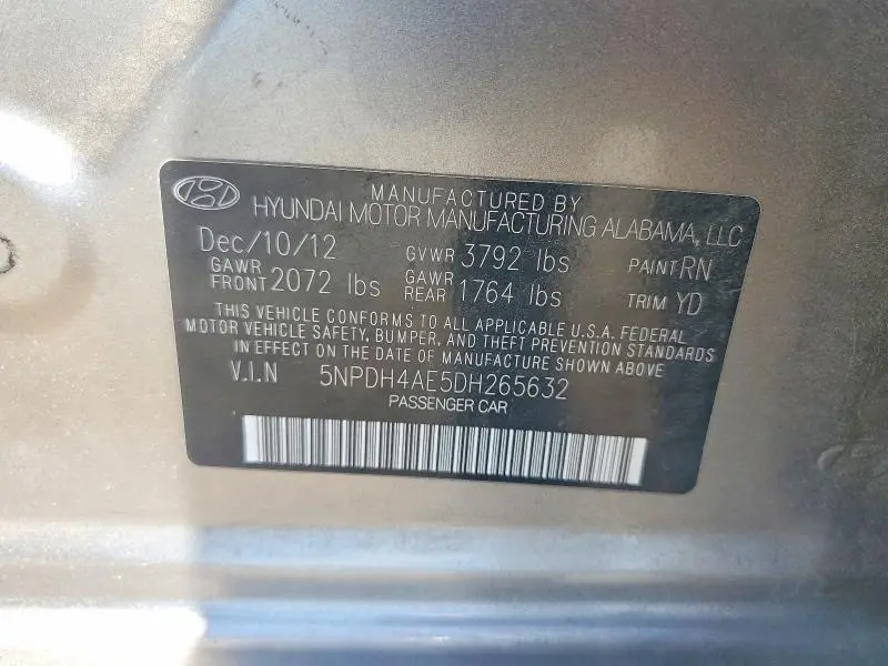 2013 HYUNDAI ELANTRA GLS  