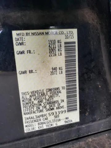 2015 NISSAN ALTIMA 2.5  