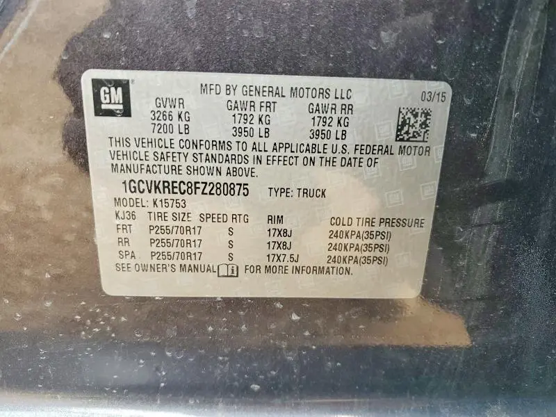 2015 CHEVROLET SILVERADO K1500 LT  