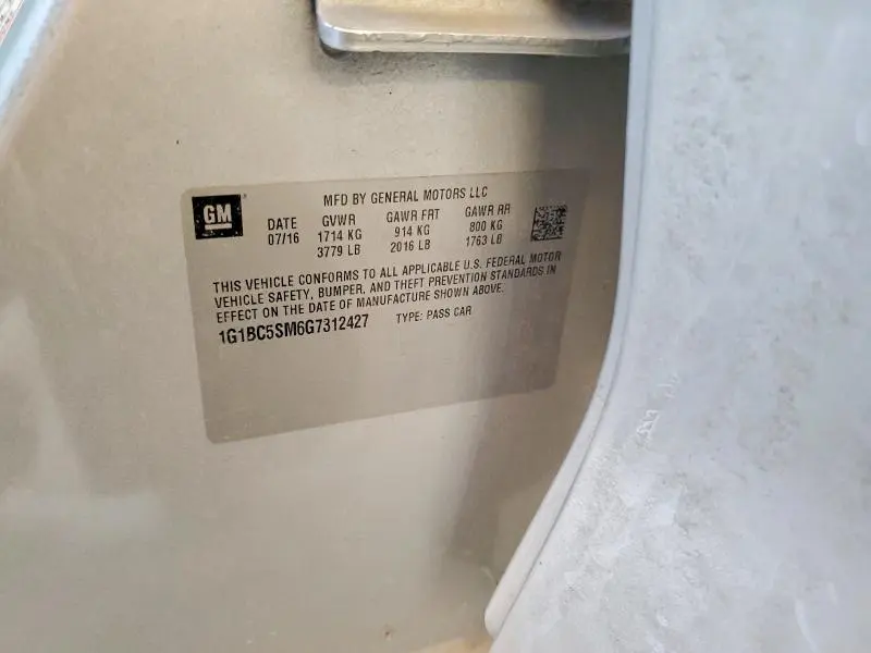 2016 CHEVROLET CRUZE LS  