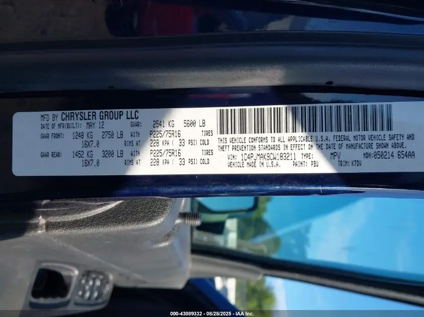 2012 JEEP LIBERTY SPORT