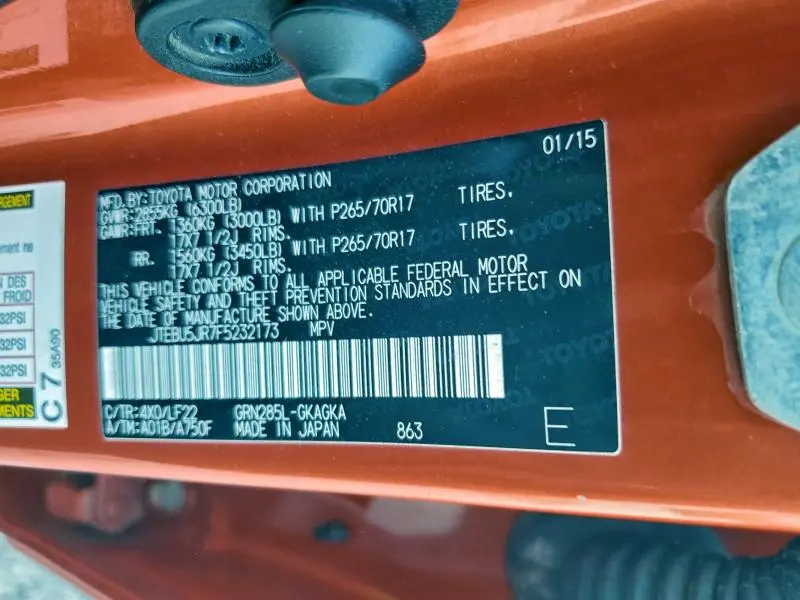 2015 TOYOTA 4RUNNER SR5/SR5 PREMIUM  