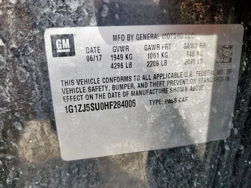 2017 CHEVROLET MALIBU HYBRID  