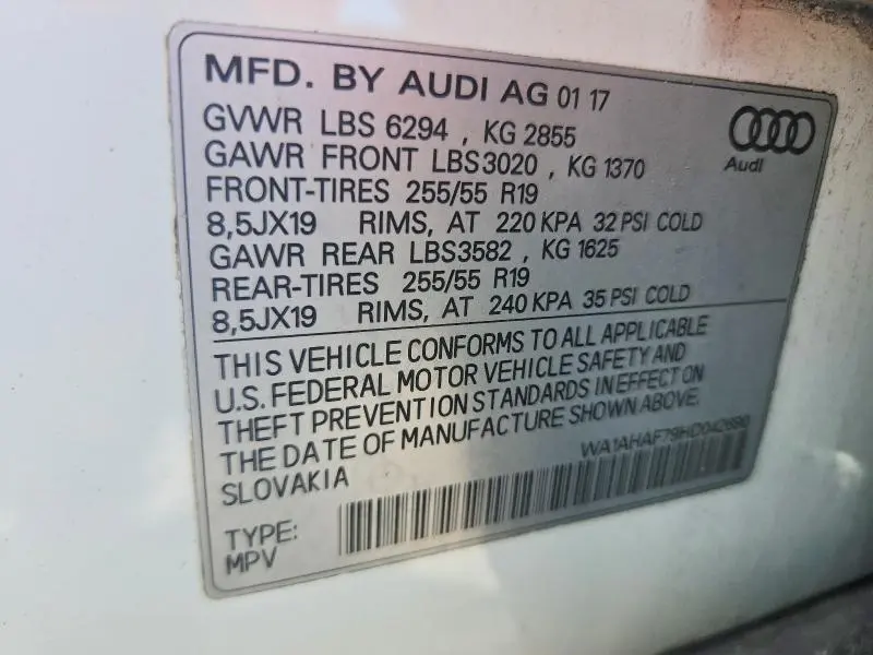 2017 AUDI Q7 PREMIUM  