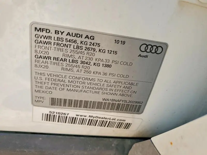 2020 AUDI Q5 PREMIUM PLUS  