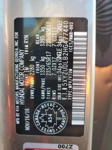 2017 HYUNDAI SANTA FE SPORT   