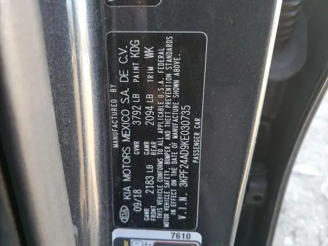 2019 KIA FORTE FE  