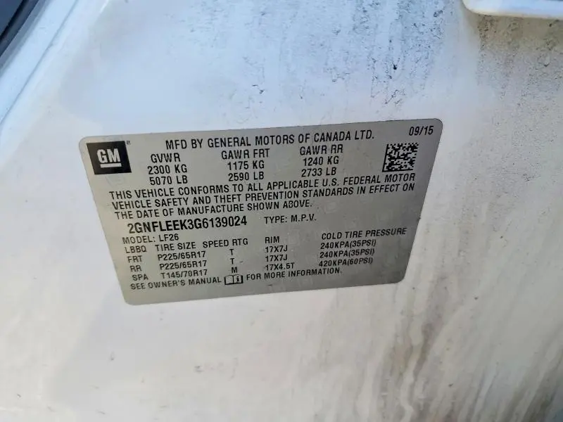 2016 CHEVROLET EQUINOX LS  