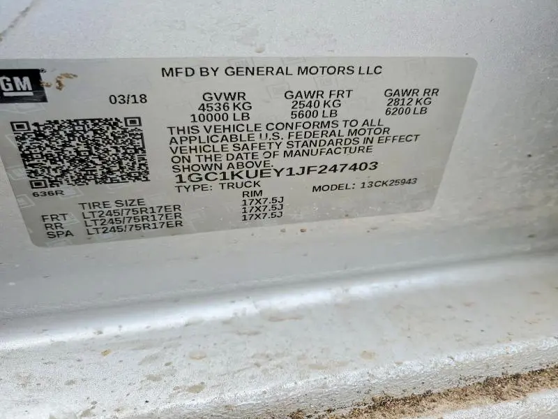 2018 CHEVROLET SILVERADO K2500 HEAVY DUTY  