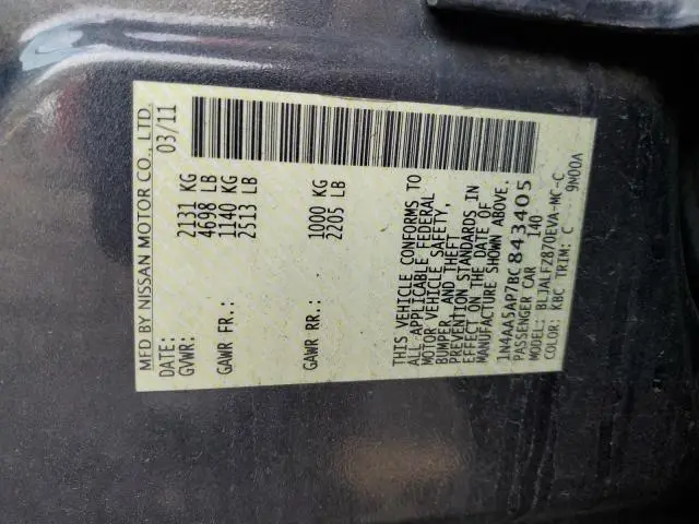 2011 NISSAN MAXIMA S  