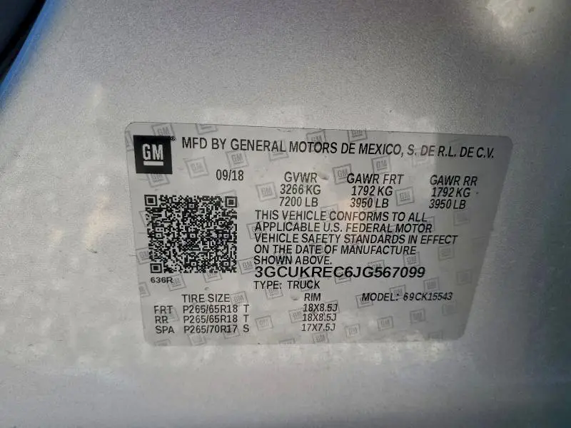 2018 CHEVROLET SILVERADO K1500 LT  