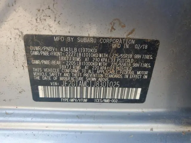 2018 SUBARU CROSSTREK LIMITED  