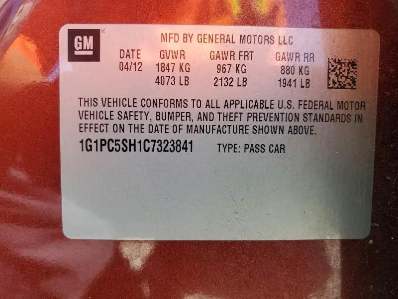 2012 CHEVROLET CRUZE LS  