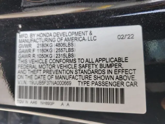 2022 ACURA TLX   