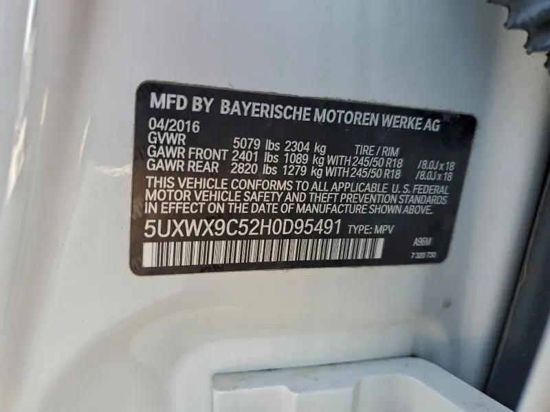 2017 BMW X3 XDRIVE28I  