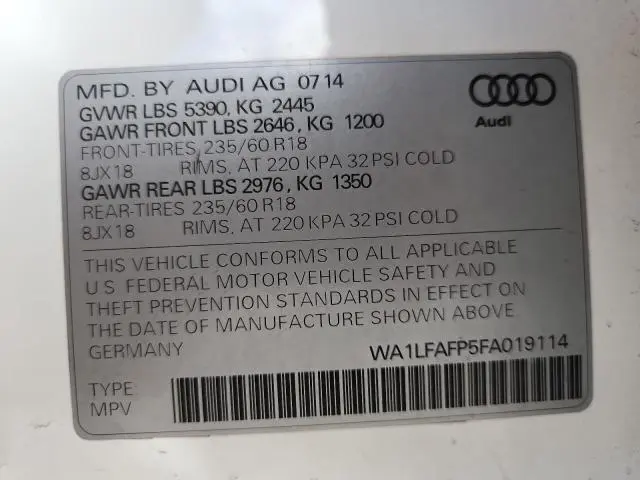 2015 AUDI Q5 PREMIUM PLUS  