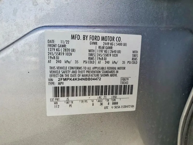 2022 FORD EDGE TITANIUM  