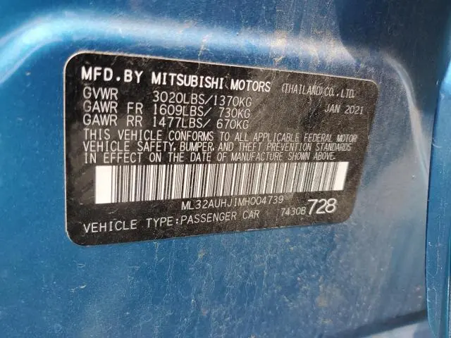 2021 MITSUBISHI MIRAGE ES  