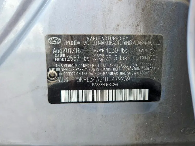 2017 HYUNDAI SONATA LIMITED 2.0T  