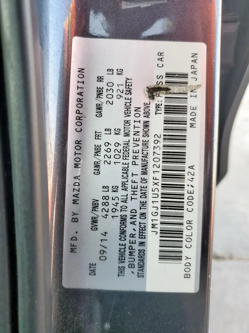 2015 MAZDA 6 SPORT  