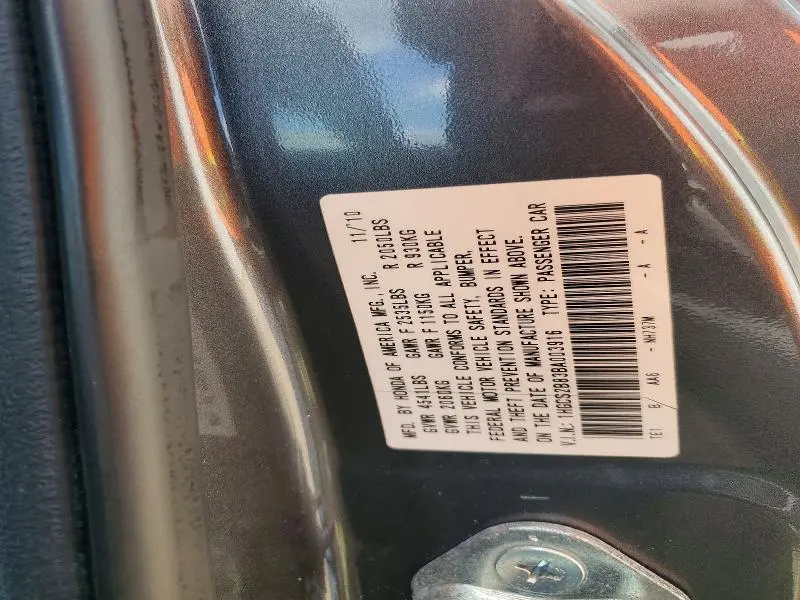 2011 HONDA ACCORD EXL  
