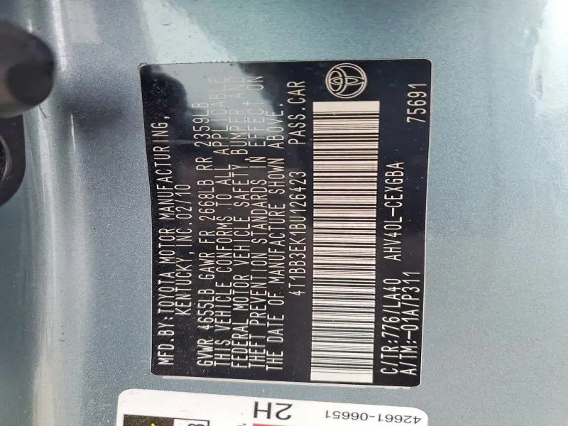 2011 TOYOTA CAMRY HYBRID  