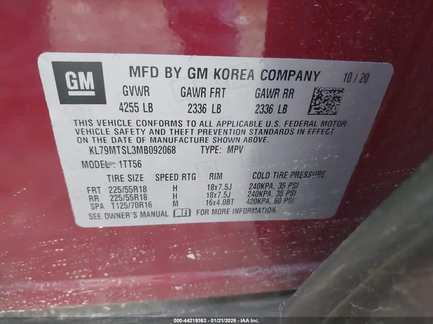 2021 CHEVROLET TRAILBLAZER FWD RS