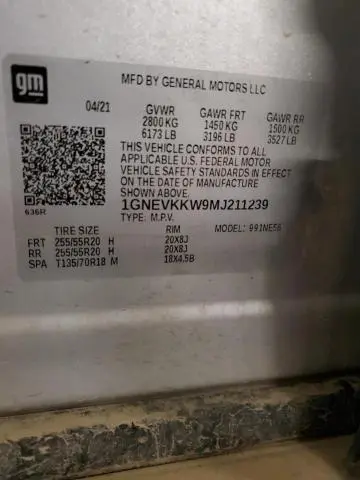 2021 CHEVROLET TRAVERSE PREMIER  