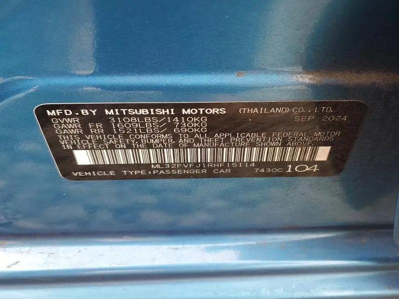 2024 MITSUBISHI MIRAGE G4 SE  