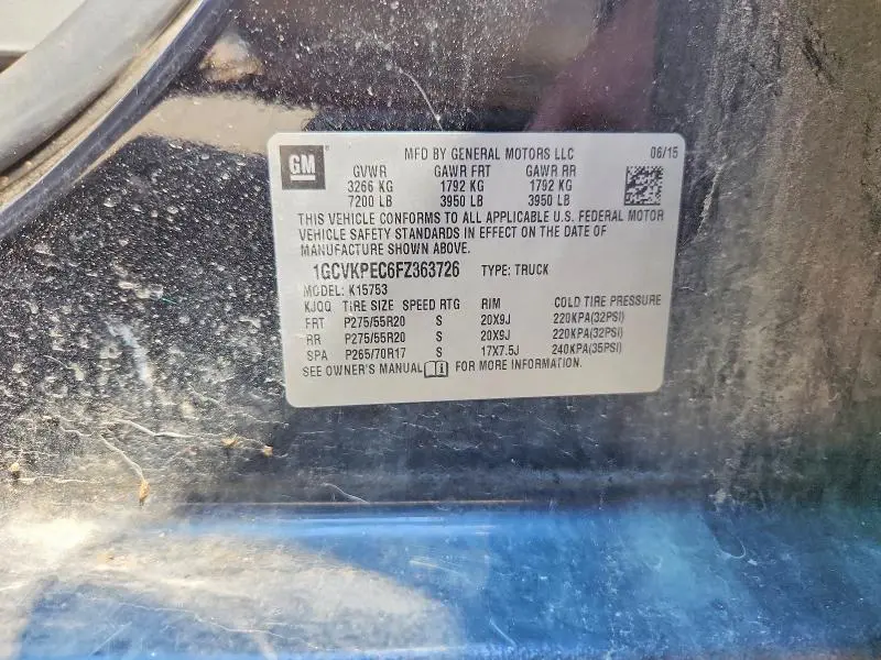 2015 CHEVROLET SILVERADO K1500  