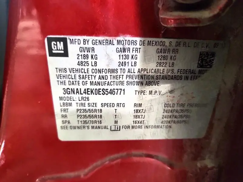 2014 CHEVROLET CAPTIVA LTZ  