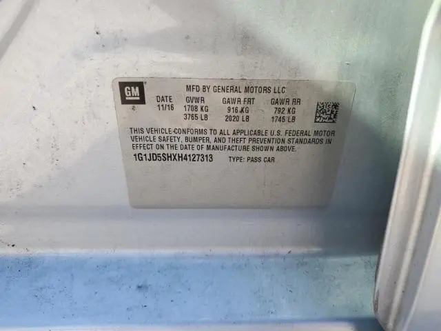 2017 CHEVROLET SONIC LT  