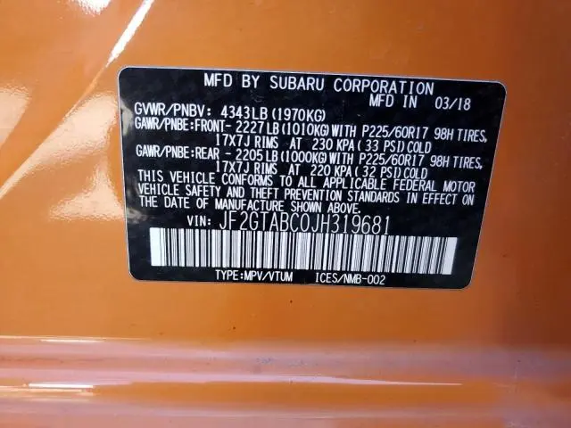 2018 SUBARU CROSSTREK PREMIUM