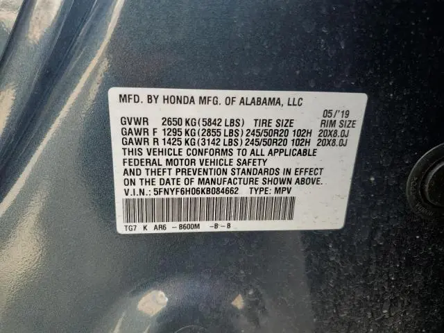 2019 HONDA PILOT ELITE  