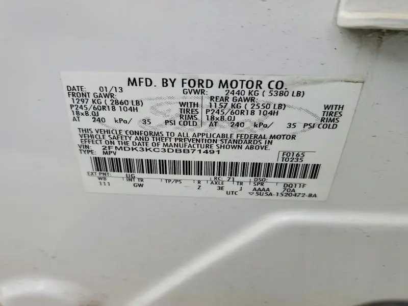 2013 FORD EDGE LIMITED  