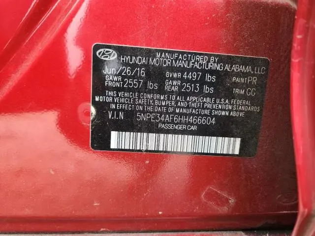 2017 HYUNDAI SONATA SPORT  