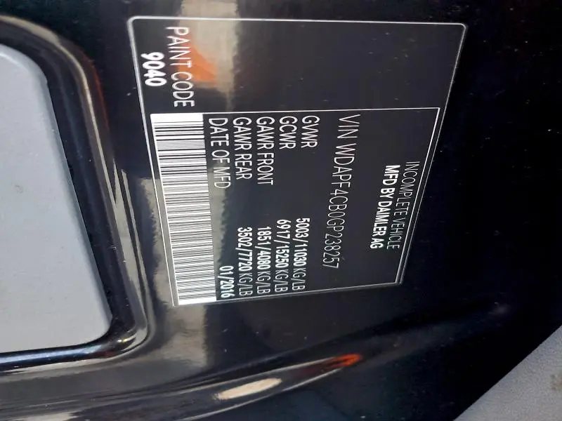 2016 MERCEDES-BENZ SPRINTER 3500  