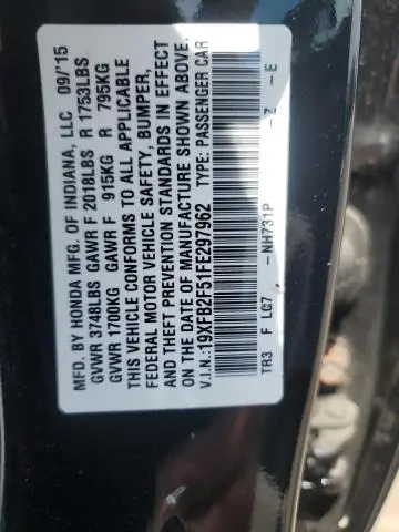 2015 HONDA CIVIC LX  