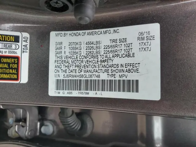 2016 HONDA CR-V EX  