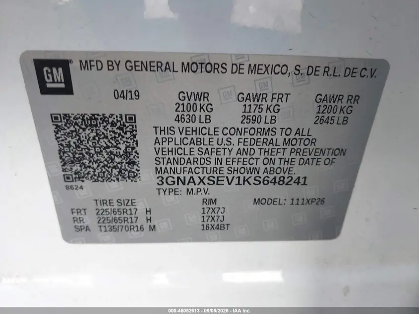 2019 CHEVROLET EQUINOX LS