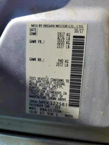 2018 NISSAN ALTIMA 2.5  