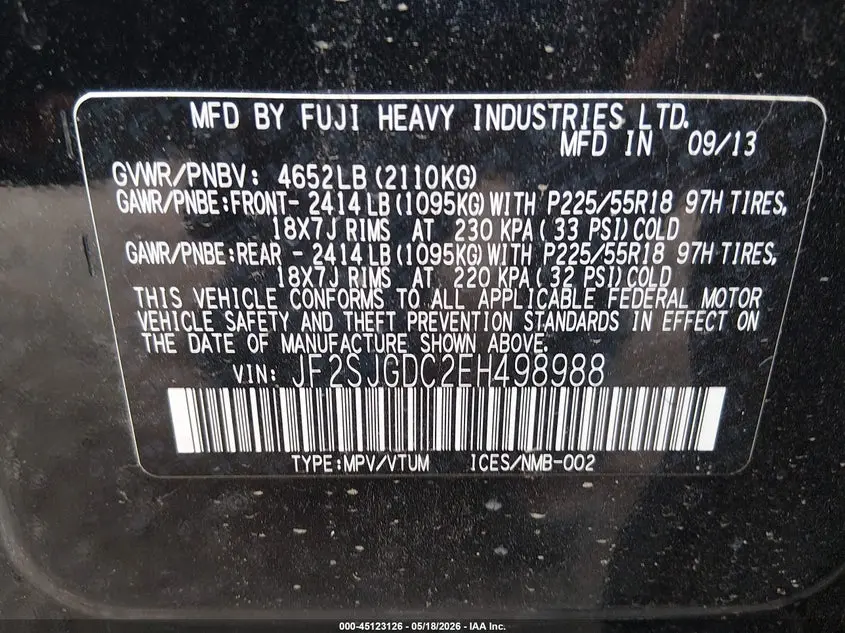 2014 SUBARU FORESTER 2.0XT PREMIUM