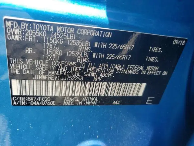 2018 TOYOTA RAV4 XLE  